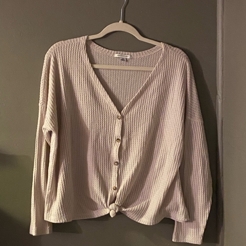 Cream button down sweater